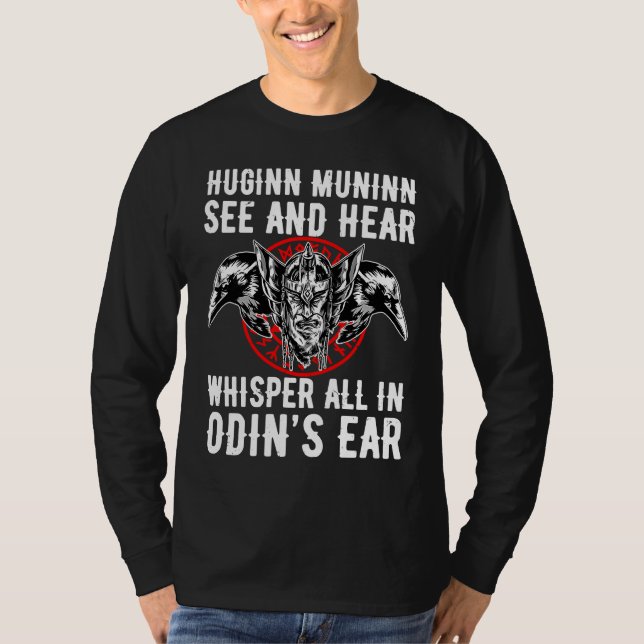 Huginn Muninn Odin Ravengod Wotan Thor T-Shirt (Vorderseite)