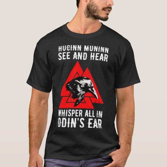 Huginn Muninn Odin Ravengod Wotan Thor T-Shirt (Vorderseite)