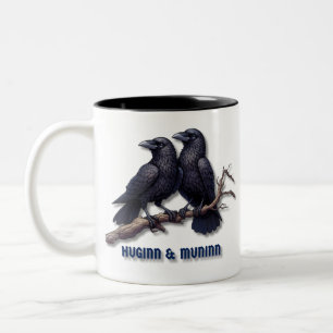 Huginn und Muninn Tasse, Odins Ravens Zweifarbige Tasse