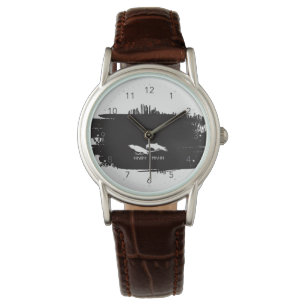 Huginn und Muninn Wikinger-Raben-Tinten-Design Armbanduhr