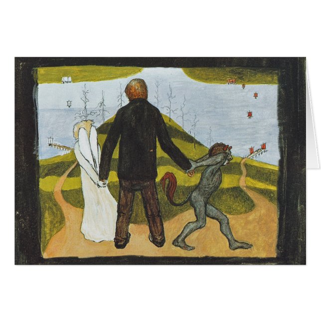 Hugo Simberg Vägskälet Tienhaarassa CC0472 Karte (Vorderseite (Horizontal))