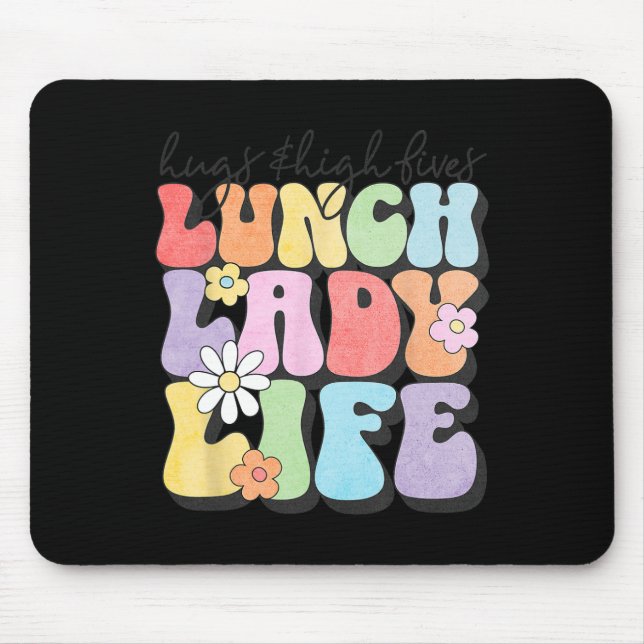 Hugs Amp; High Fives Lunch Lady Vibes School Apple Mousepad (Vorne)