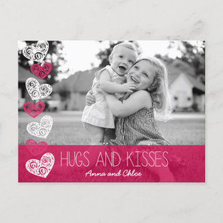 Hugs and Kisses Foto Postcard Postkarte