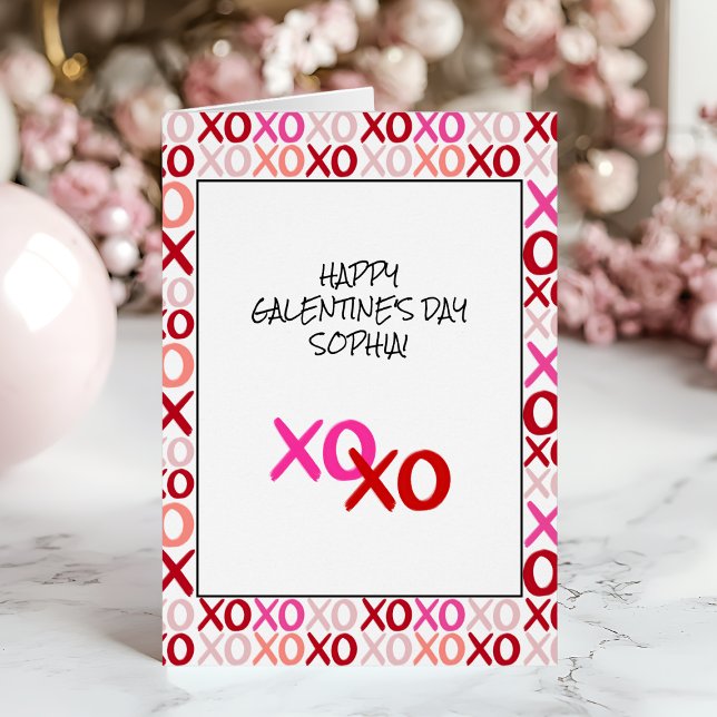 Hugs and Kisses Galentines XOXO Beste Freundin Fal (Hugs and Kisses Galentines XOXO Bff Folded Card)