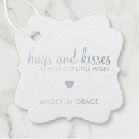 Hugs and Kisses Heart Silver Foil Girl Baby Shower