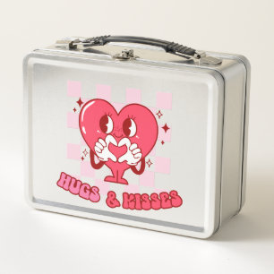 "Hugs and Kisses" Niedliches und liebenswertes r Metall Brotdose