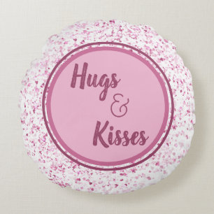 Hugs and Kisses Round Pillow Rundes Kissen