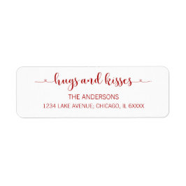 Hugs and Kisses Valentine's Day Address Labels