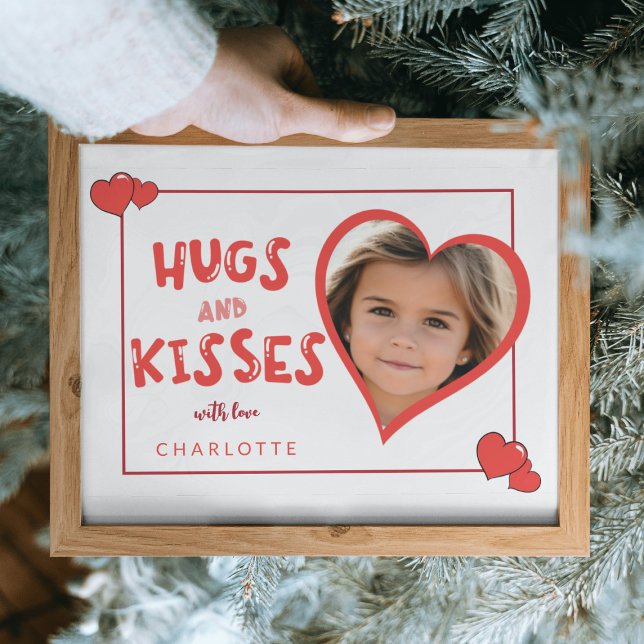 Hugs and Kisses Valentine's Day Custom Foto Poster (Von Creator hochgeladen)