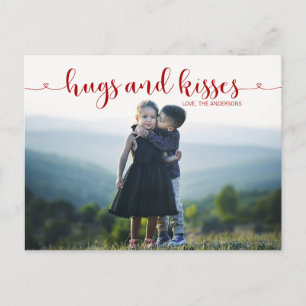 Hugs and Kisses Valentine's Day Foto Postkarte