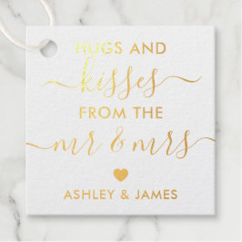 Hugs and Kisses von Mr. und Mrs. Tag, Gold Foil Geschenkanhänger