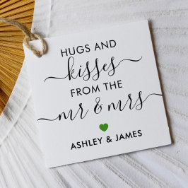 Hugs and Kisses von Mr. und Mrs. Tag, Green Geschenkanhänger