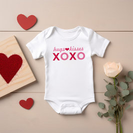 Hugs and Kisses XOXO Girl Valentine's Day Baby Strampler