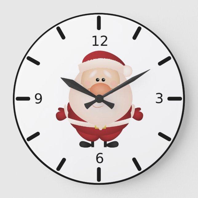 Hugs from Santa Claus Große Wanduhr (Vorderseite)