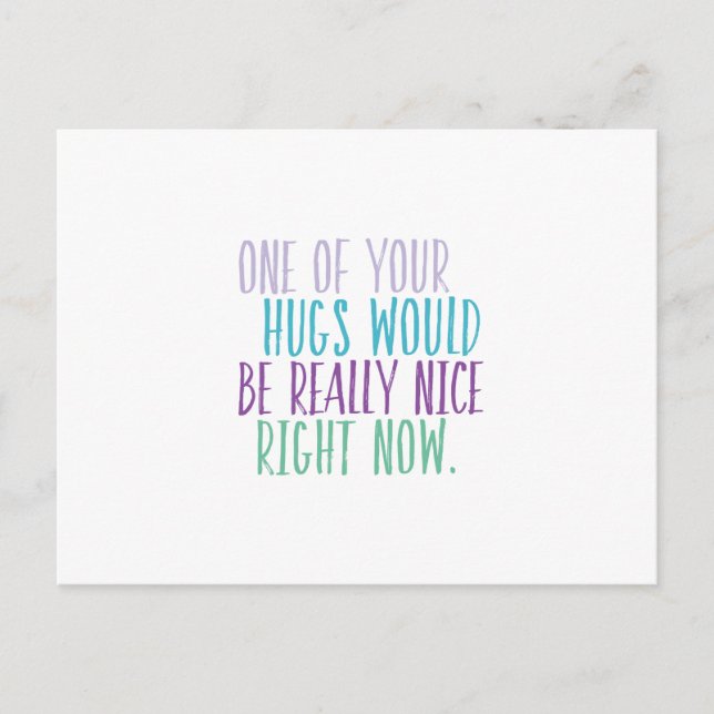 Hugs jetzt Postkarte (Vorderseite)