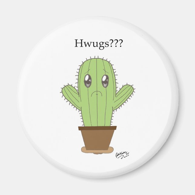 "Hugs???" Kaktus Magnet (Vorne)