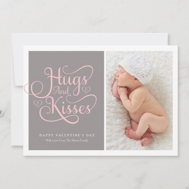 Hugs & Kisses | Baby Pink Script (Vorderseite)