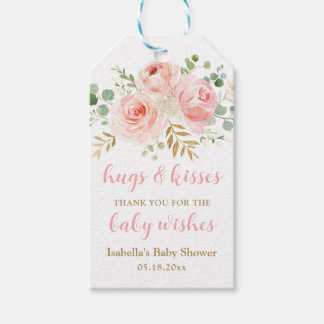 Hugs & Kisses Baby Shower Favor Tag Geschenkanhänger