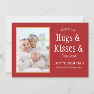 Hugs & Kisses Fotokarte Feiertagskarte