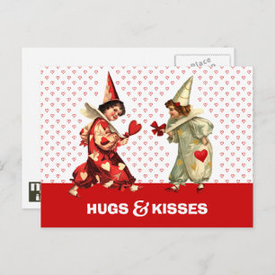 Hugs & Kisses Funny Kids Valentinstag Postkarten