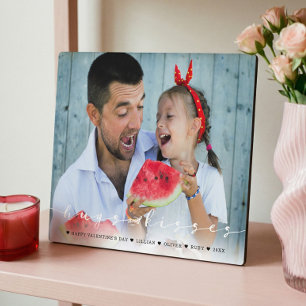 Hugs & Kisses Happy Valentine's Day Family Foto Fotoplatte