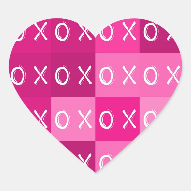 ╳ ◯ ╳ Hugs & Kisses ◯! Heart Shaped Stickers (Vorderseite)