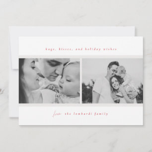 Hugs, Kisses, Holiday Wishs Red Ankündigung