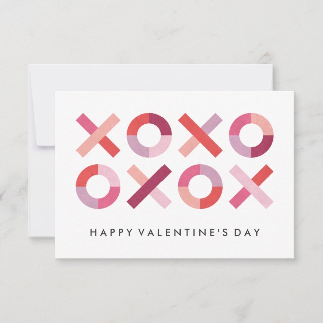 Hugs + Kisses Klassenzimmer Valentine - Blush Einladung (Vorderseite)