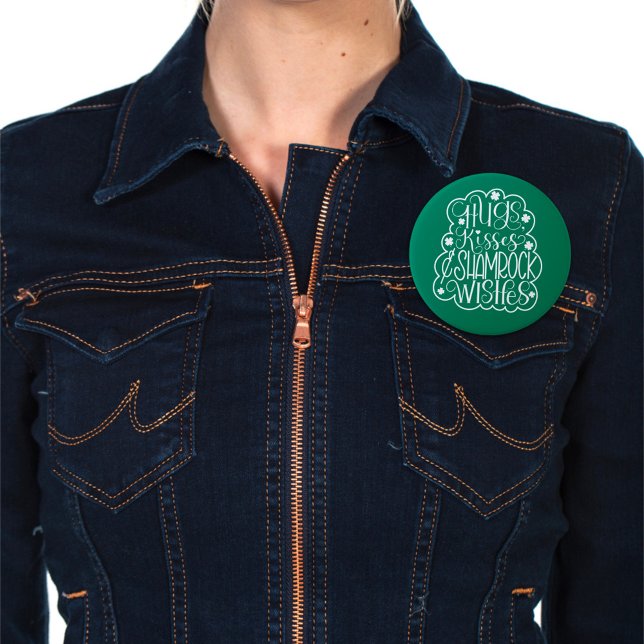 Hugs, Kisses & Kleeblatt wünscht St. Patrick's Day Button (Von Creator hochgeladen)