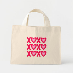 Hugs Kisses Liebe Hearts Mini Stoffbeutel