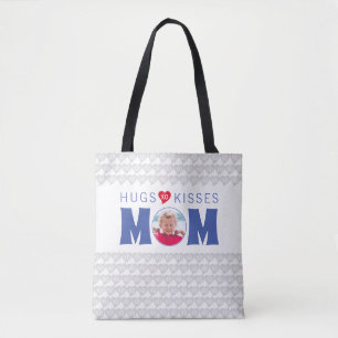 Hugs Kisses Mama Custom Foto Tasche
