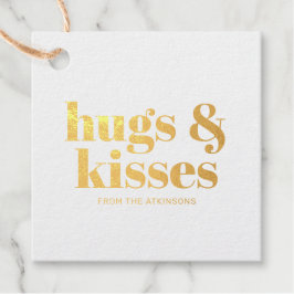 Hugs & Kisses moderner, kühner Typografie-Brauch Geschenkanhänger