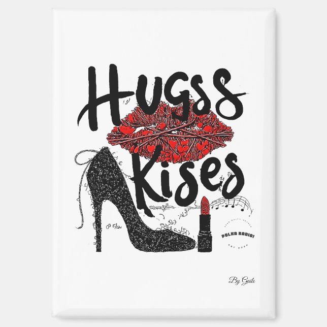 Hugs & Kisses Polka Radio Magnet (Vorderseite)
