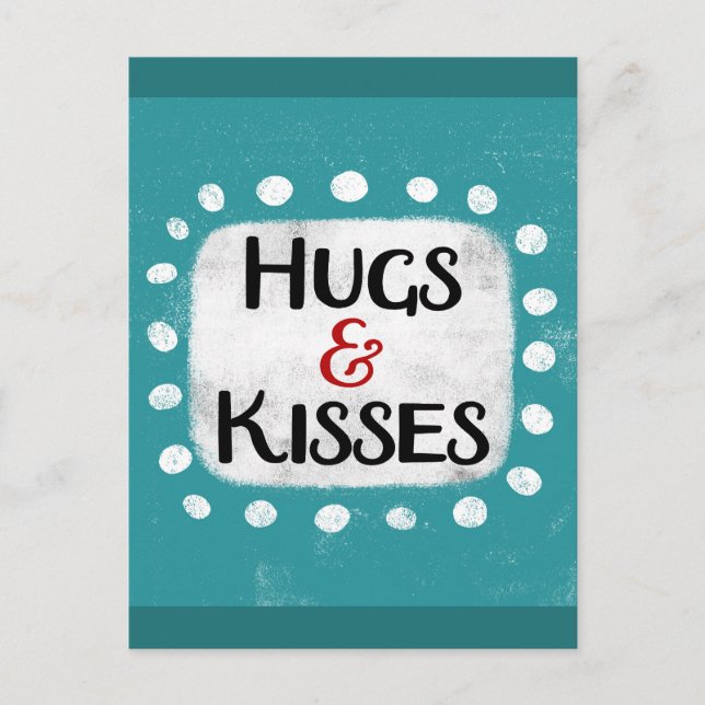 Hugs & Kisses Postcard Postkarte (Vorderseite)