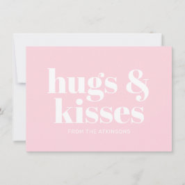 Hugs & Kisses rosa, moderne, fette Typografie