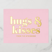 Hugs & Kisses rosa, moderne, fette Typografie