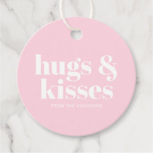 Hugs & Kisses rosa, moderne, fette Typografie