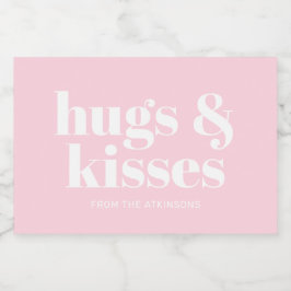 Hugs & Kisses rosa, moderne, fette Typografie Lebensmitteletikett