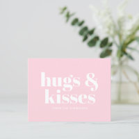 Hugs & Kisses rosa, moderne, fette Typografie