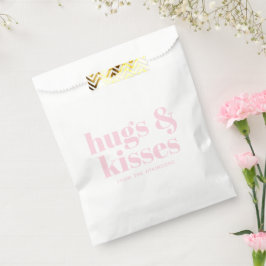 Hugs & Kisses rosa, moderne Typografie Geschenktütchen