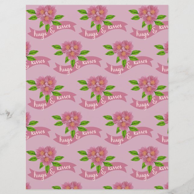 Hugs & Kisses Scrapbook Paper (Vorderseite)