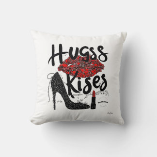 Hugs & Kisses Throw Pillow By Gaile Kissen