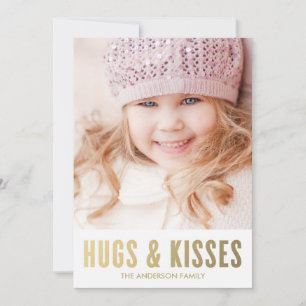 Hugs & Kisses   Valentine's Day Photo Card Feiertagskarte