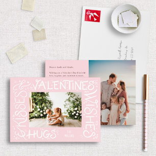 "Hugs & Kisses & Valentinische Wünsche" Hand gesch Feiertagskarte