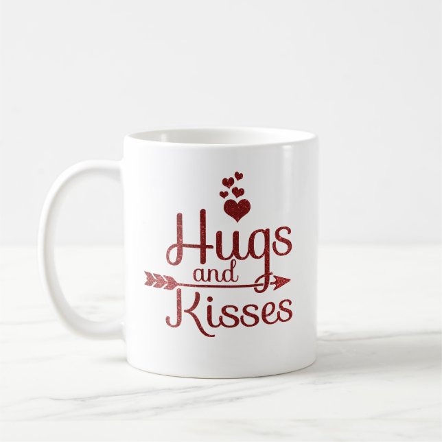 Hugs & Kisses Valentinstag Kaffeetasse (Links)