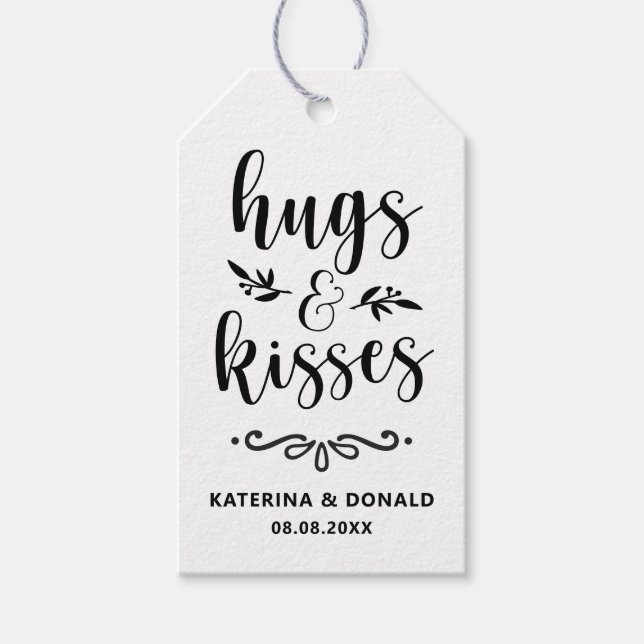 Hugs & Kisses Wedding | BRAUTPARTY Geschenkanhänger (Vorderseite)