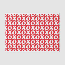 Hugs & Kisses White Xs & Os auf Red Background Seidenpapier