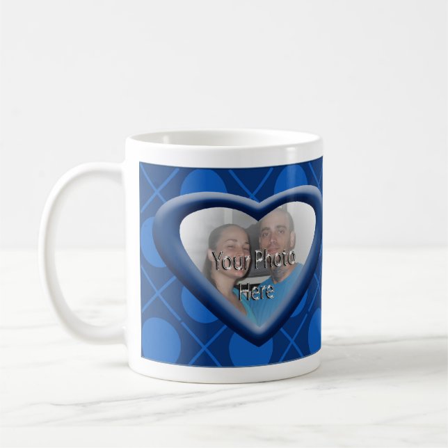 Hugs & Kisses XOXO Anpassbare Herz-Foto-Tasse Tasse (Links)
