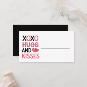 Hugs Kisses XOXO Brautparty Black Wedding Platzkarte