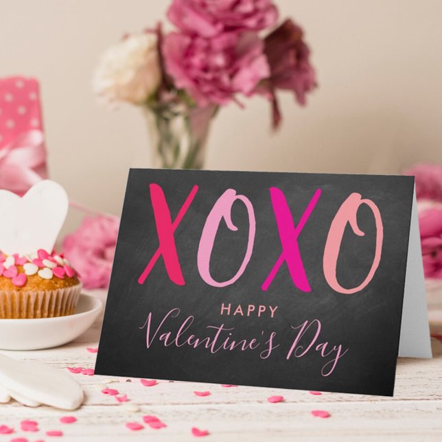 Hugs & Kisses (XOXO) Moderner Valentinstag Feiertagskarte (Von Creator hochgeladen)